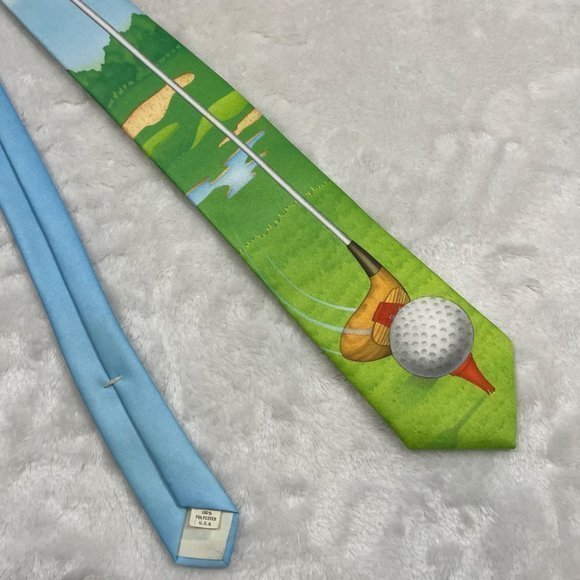 Vintage STU Sports Ties Unlimited Men's 1987 Original "Driver" Golf Tie Made USA - Picture 6 of 8